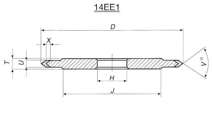 14EE1 אופן השחזה דו-זוויתי